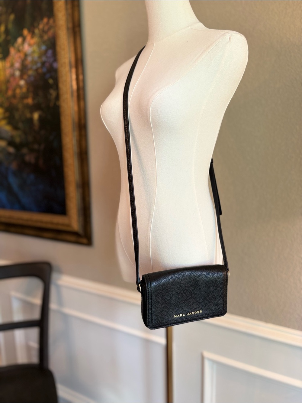 Marc Jacobs Groove Mini Black Pebbled Leather Crossbody Bag